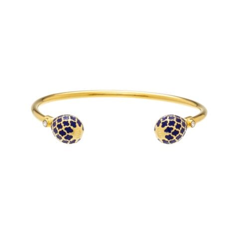 Agama Deep Cobalt Gold Torque Bangle