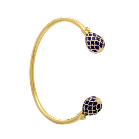 Agama Deep Cobalt Gold Torque Bangle