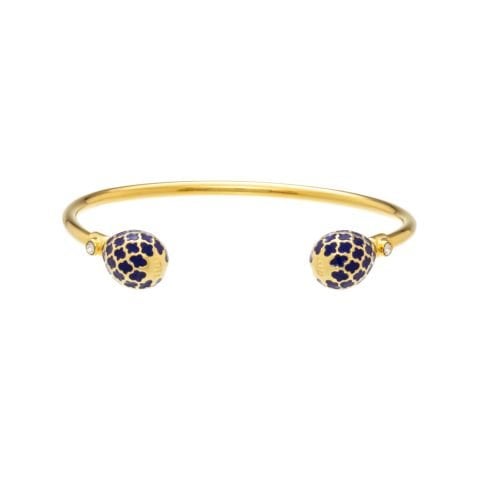 Agama Deep Cobalt Gold Torque Bangle