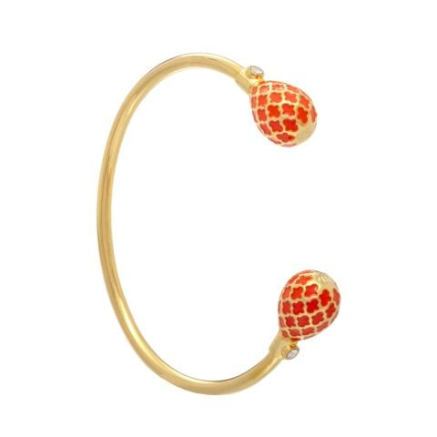 Agama Orange Gold Torque Bangle