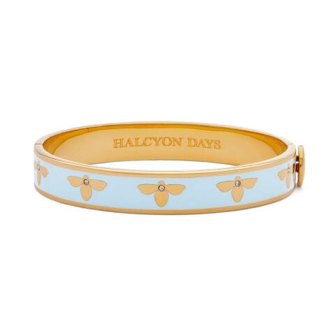 1cm Bee F/get me not Gold Hinged Bangle