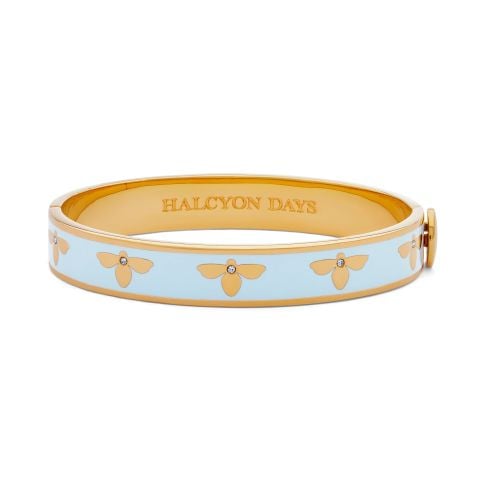 1cm Bee F/get me not Gold Hinged Bangle