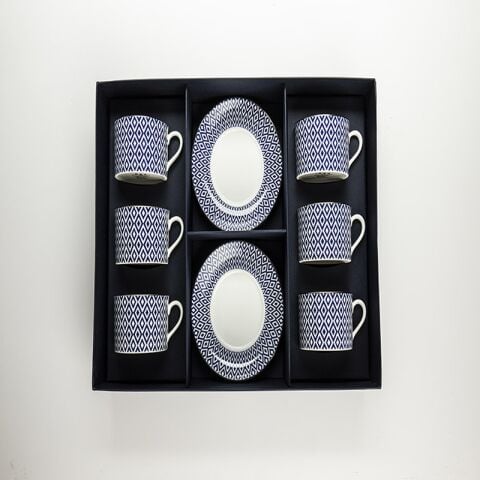 HRP - Aragon - Midnight Palladium - Tea Cup & Saucer Set x 6