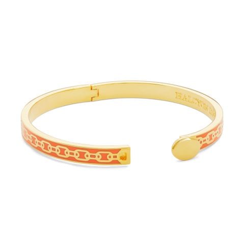 6mm Chain Orange Gold Hinged Bangle