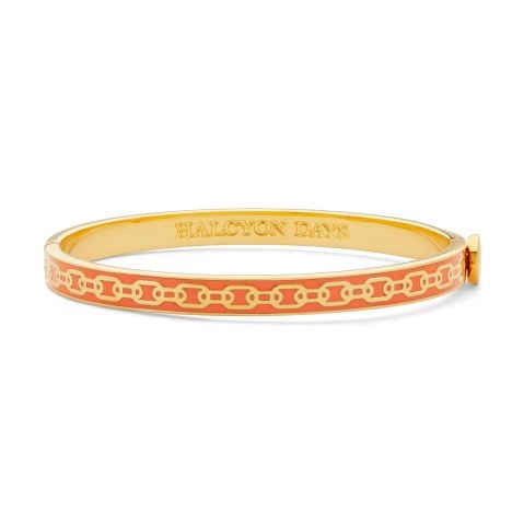 6mm Chain Orange Gold Hinged Bangle