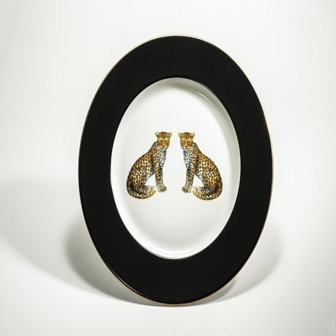 MW Twin Leopards - Black - 13'' Charger Plate