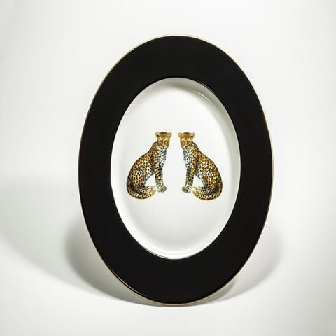 MW Twin Leopards - Black - 13'' Charger Plate