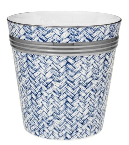 NC Basket Weave Blue Cachepot L/S
