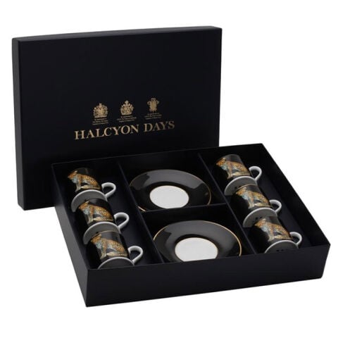 Mw Twin Leopards Coffee Cup And Saucer Set X 6