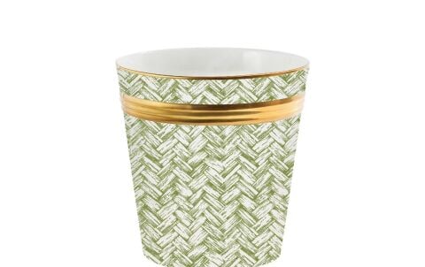 NC Basket Weave Green Cachepot L/S