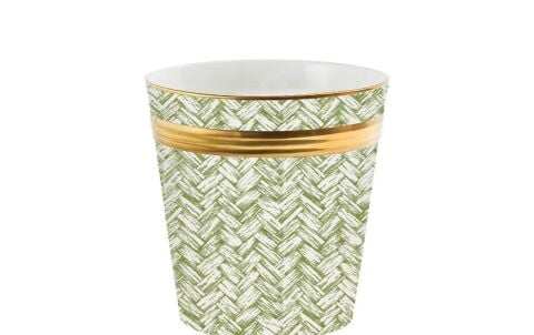 Nc Basket Weave Green Cachepot L S
