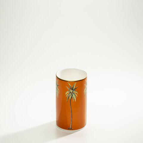 Palm Orange Gold Pen Pot