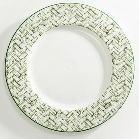 NC Marguerite Basket Weave Green 8'' Plate