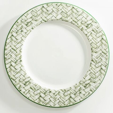 Nc Marguerite Basket Weave Green 20 Cm Plate
