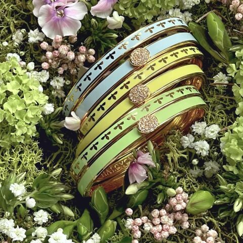 Meadow Gold Hinged Bangle 6mm