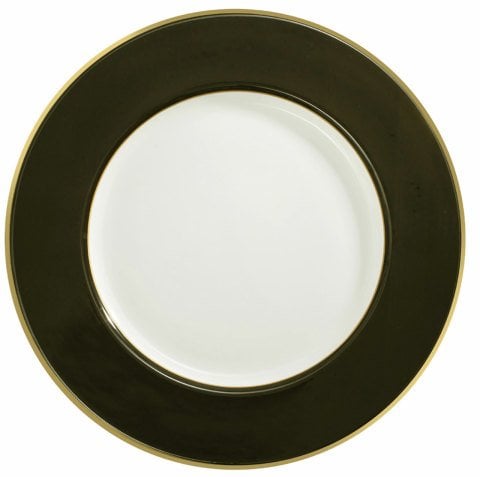 Plain Border - Black - Gold - 13'' Charger Plate