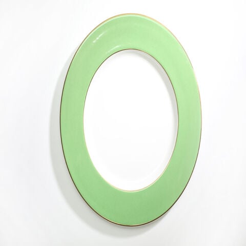 Plain Jade Green Gold Rim 33 Cm Charger Plate