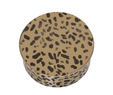 Tr Leopard Round Trinket Box