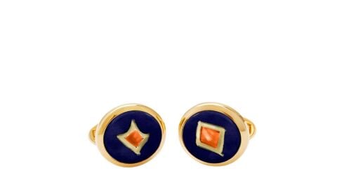 Orange Jewels Round Cufflinks