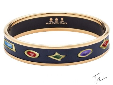 1cm TR Jewels - Navy - Gold - Small Bangle