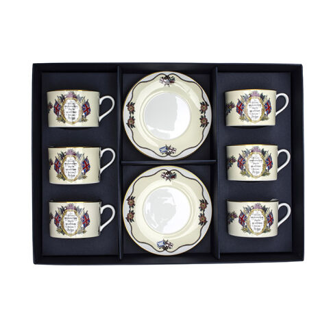 Vivat Regina Ivory Tea Cup And Saucer Set X 6