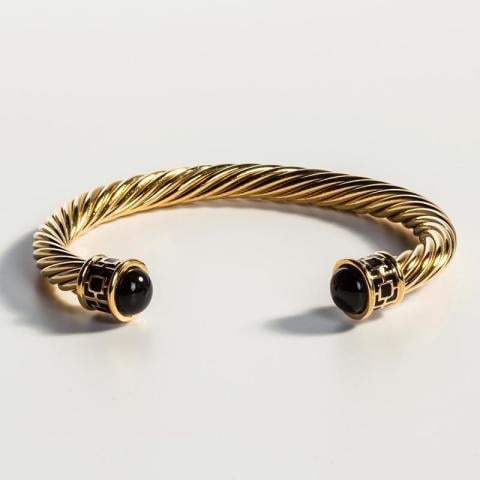Maya - Black - Gold - Torque Bangle