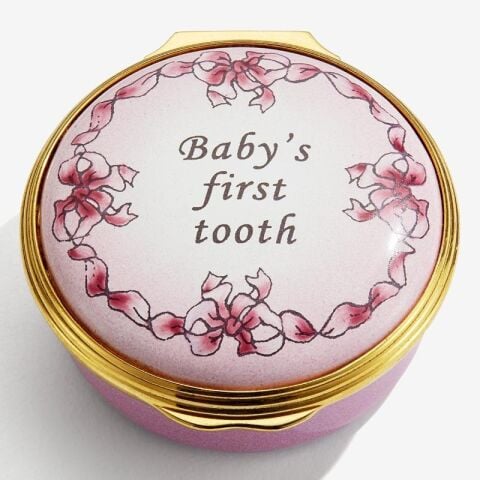 Babys First Tooth Girl Enamel Box