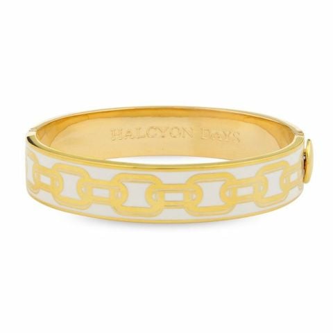 13mm Chain - Cream - Gold - Hinged Bangle