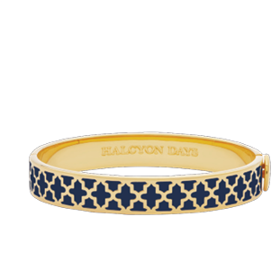 1 cm AGAMA -ESTATE BLUE-GOLD-HINGED BANGLE