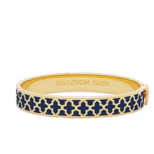 1 Cm Agama Estate Blue Gold Hınged Bangle