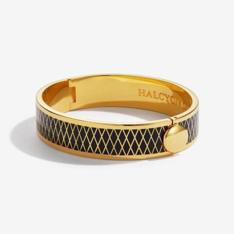 13Mm Parterre Black Gold Hinged Bangle