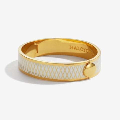13mm Parterre - Cream - Gold - Hinged Bangle