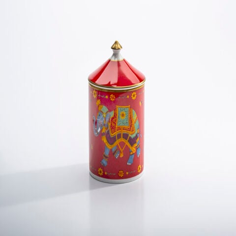 Ceremonial Indian Elephant Rose Lidded Candle