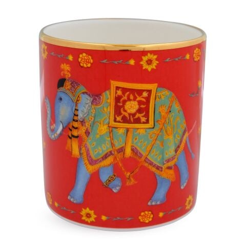 Ceremonial Indian Elephant Red Pen Pot
