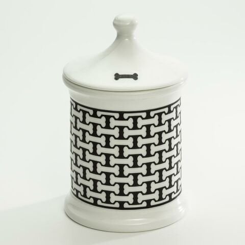 Bone Trellis - Black - Large Treat Jar