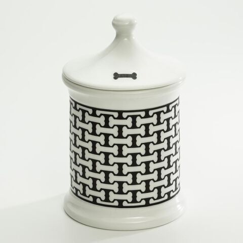 Bone Trellis - Black - Large Treat Jar