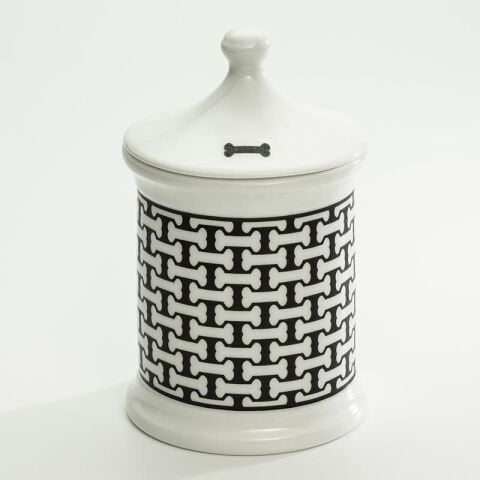 Bone Trellis Black Large Treat Jar