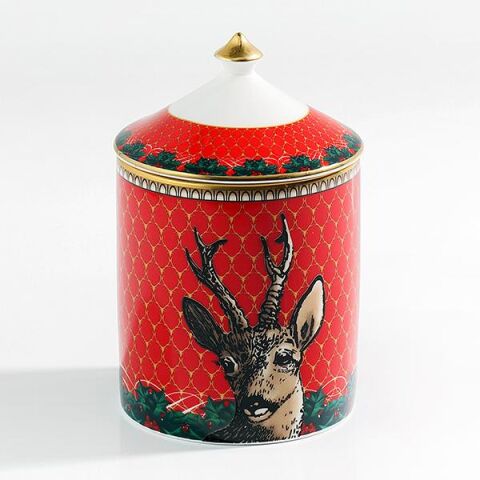 Antler Trellis And Stag Red Cinnamon And Orange L Candle