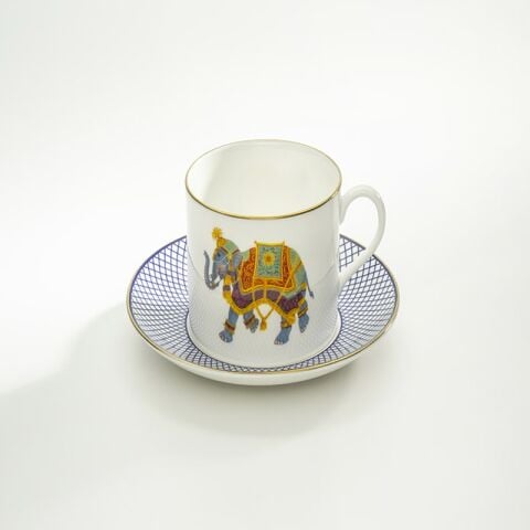Ceremonial Indian Elephant White - Teacup & Saucer