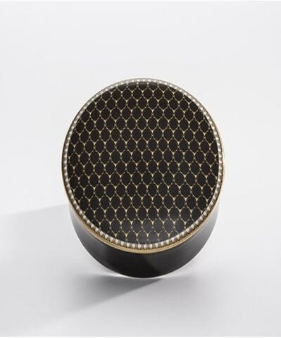 Antler Trellis - Black - Gold - Round Trinket Box