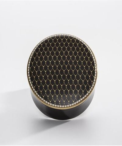 Antler Trellis Black Gold Round Trinket Box