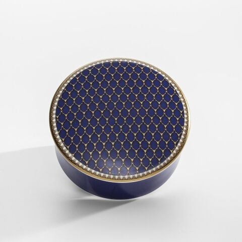 Antler Trellis - Midnight - Gold - Round Trinket Box