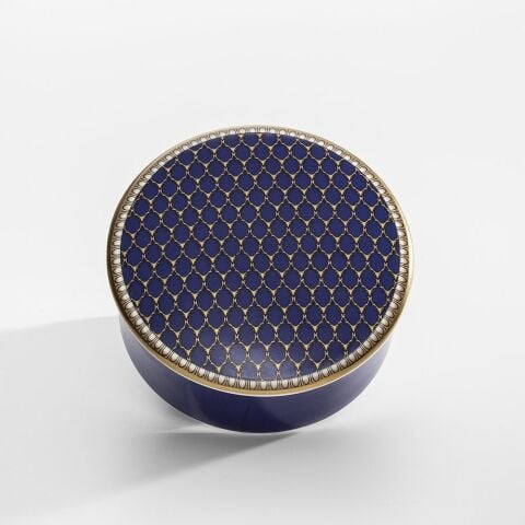 Antler Trellis Midnight Gold Round Trinket Box