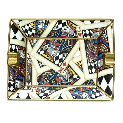 Lets Play Cards Gold Ashtray