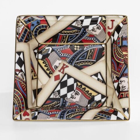 Lets Play Cards Gold Square Tray