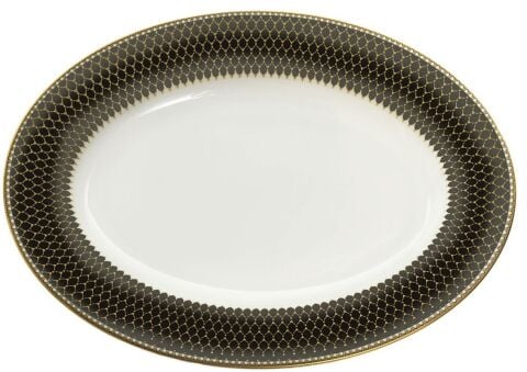 Antler Trellis - Black - Gold  - 16'' Oval Dish