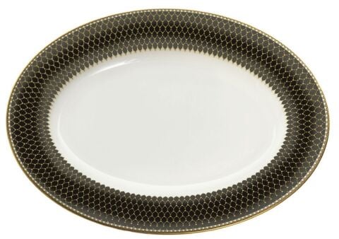 Antler Trellis - Black - Gold  - 14'' Oval Dish