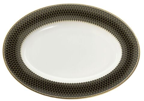 Antler Trellis Black Gold 36 Cm Oval Dish