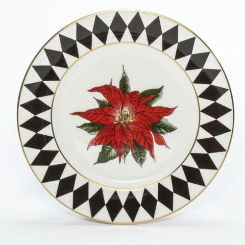 Parterre Black With Poinsettia 15 Cm Plate