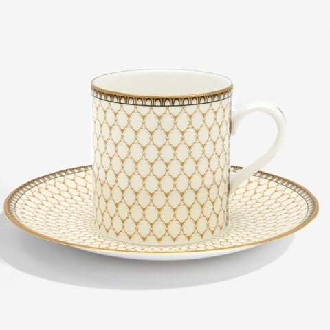 Antler Trellis Ivory Gold Coffee Cup And Saucer